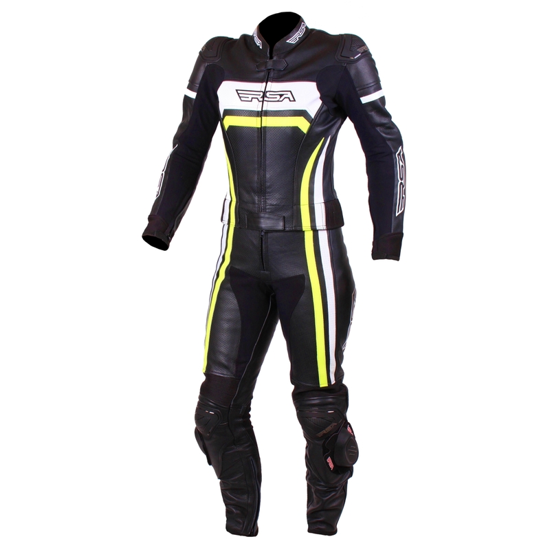 Damski kombinezon motocyklowy RSA Virus czarno-biało-fluo żółty wyprzedaż