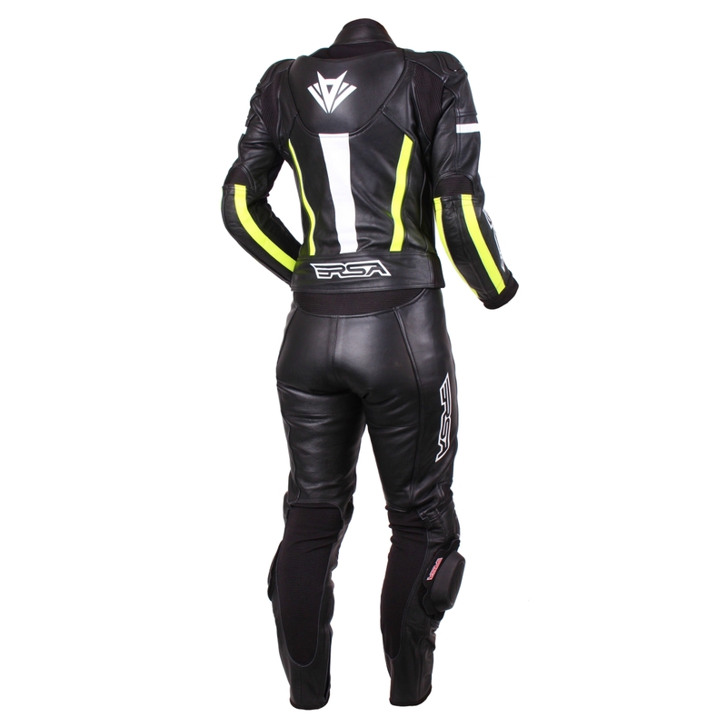 Damski kombinezon motocyklowy RSA Virus czarno-biało-fluo żółty wyprzedaż