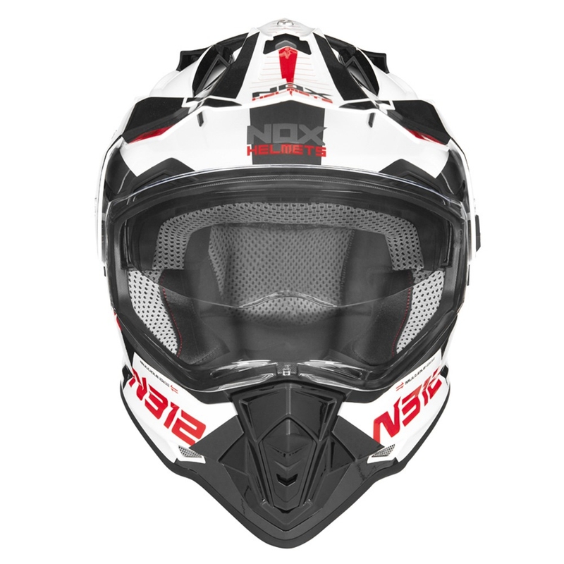 Kask Enduro NOX N312 EXTEND 2022 czerwono-szaro-biały wyprzedaż