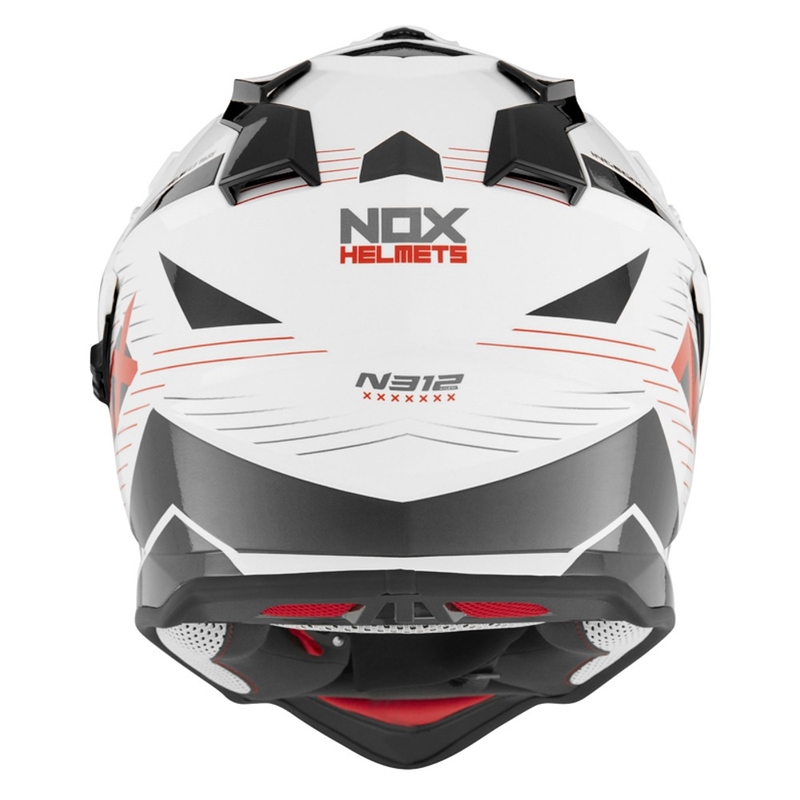 Kask Enduro NOX N312 EXTEND 2022 czerwono-szaro-biały wyprzedaż