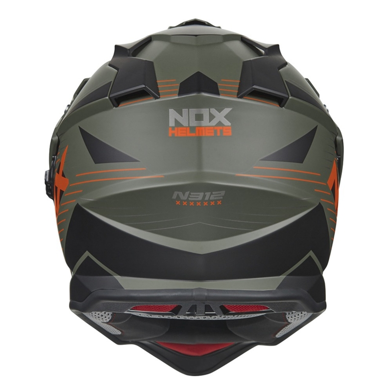 Kask enduro NOX N312 EXTEND 2022 khaki-orange