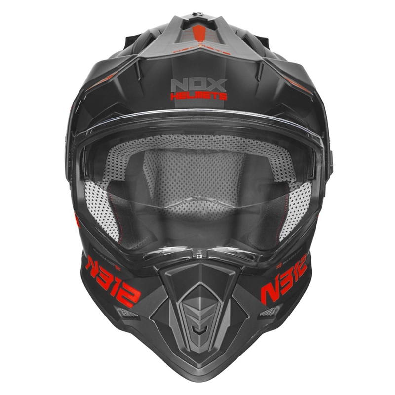 Kask enduro NOX N312 EXTEND 2022 black-grey-red wyprzedaż