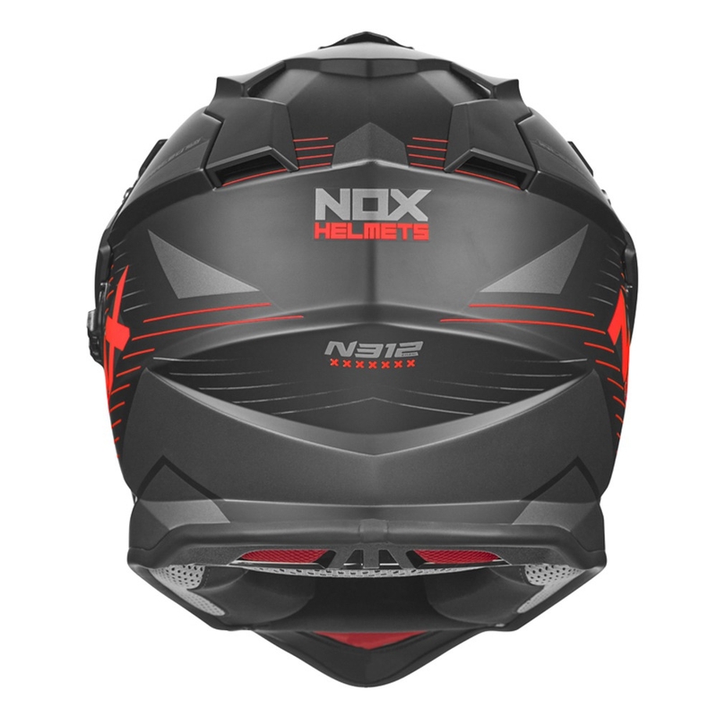 Kask enduro NOX N312 EXTEND 2022 black-grey-red wyprzedaż