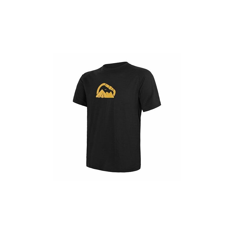 Męski T-shirt Sensor Merino Air PT Summit czarny wyprzedaż