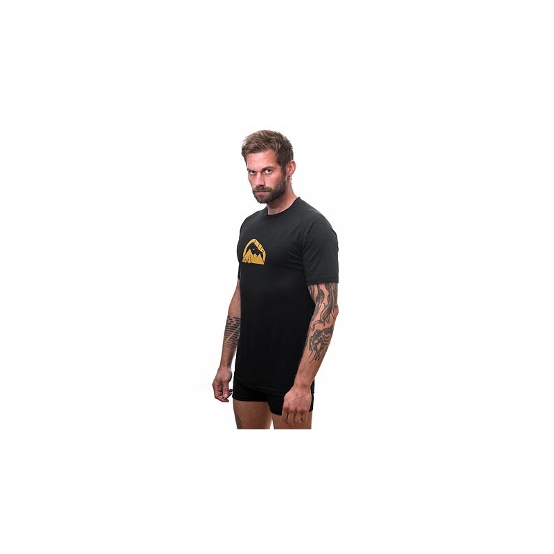 Męski T-shirt Sensor Merino Air PT Summit czarny wyprzedaż