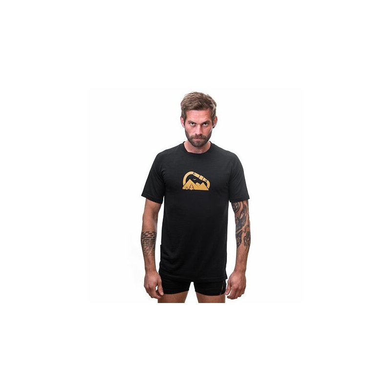 Męski T-shirt Sensor Merino Air PT Summit czarny wyprzedaż