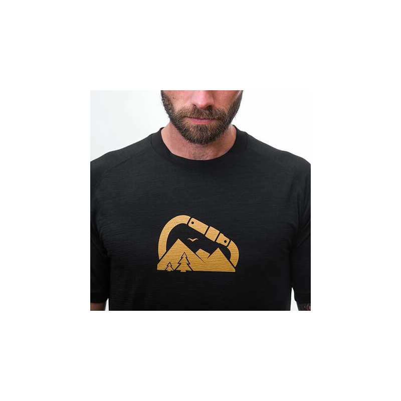 Męski T-shirt Sensor Merino Air PT Summit czarny wyprzedaż