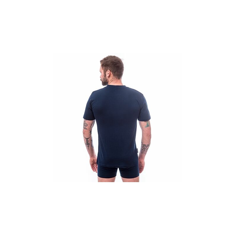 Koszulka męska Sensor Merino Active PT Mountains ciemnoniebieska wyprzedaż