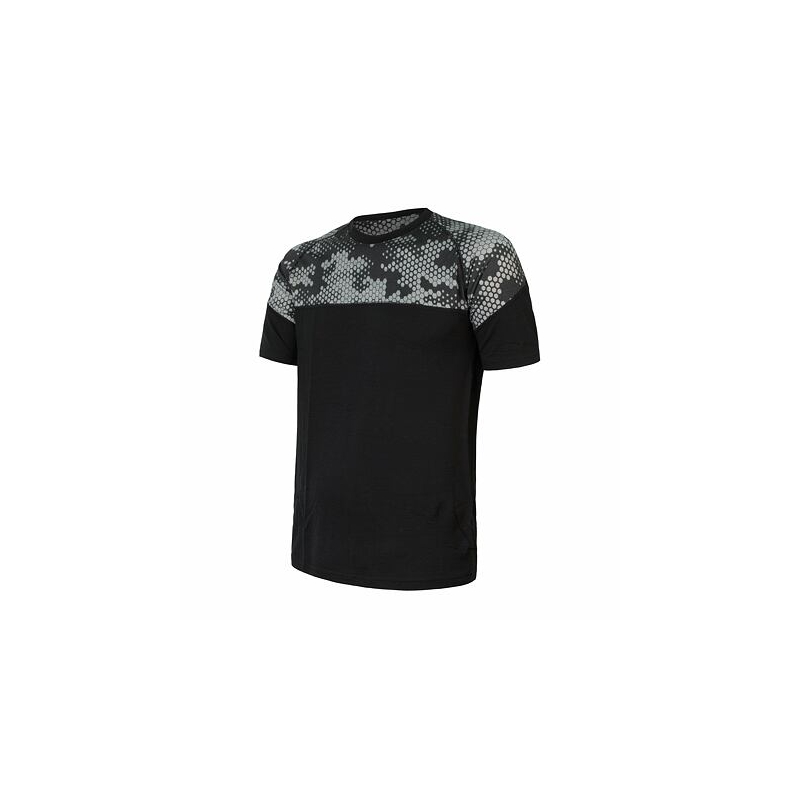 Męska koszulka termiczna Sensor Merino Impress black-grey wyprzedaż