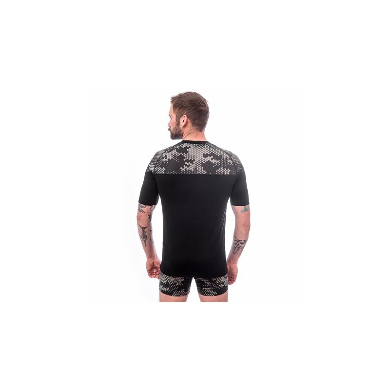 Męska koszulka termiczna Sensor Merino Impress black-grey wyprzedaż