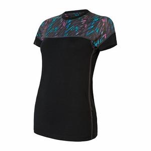 Damska koszulka termiczna Sensor Merino Impress black-blue-pink wyprzedaż