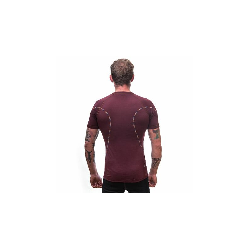 Męski T-shirt Sensor Merino Air burgundowy wyprzedaż