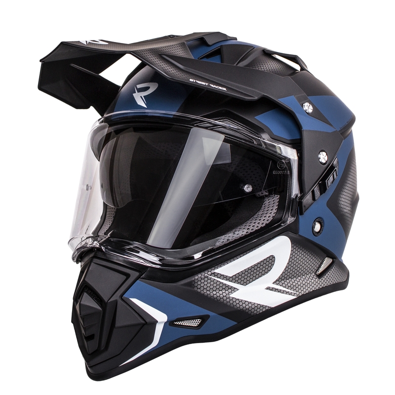 Enduro kask Street Racer Tracker czarno-niebieski