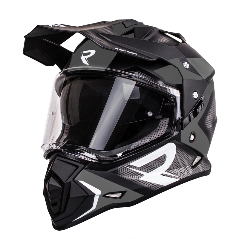 Enduro kask Street Racer Tracker czarno-szary