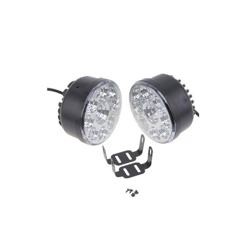 Światła do jazdy dziennej Superlight DRL 9LED okrągłe