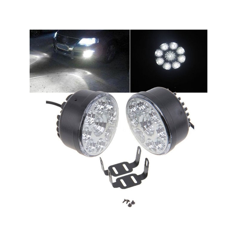 Światła do jazdy dziennej Superlight DRL 9LED okrągłe