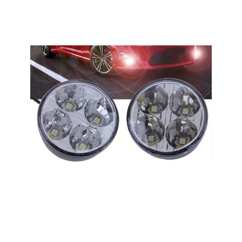 Światła do jazdy dziennej Superlight DRL 4 LED okrągłe