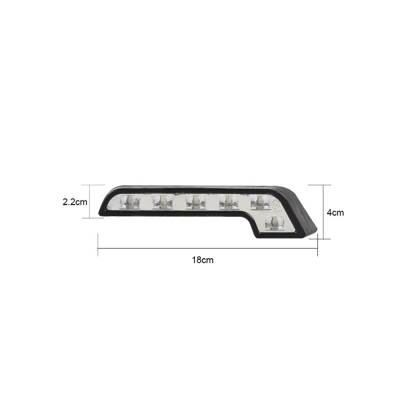 Światła do jazdy dziennej Superlight RL 6LED diody 400LM zakrzywione
