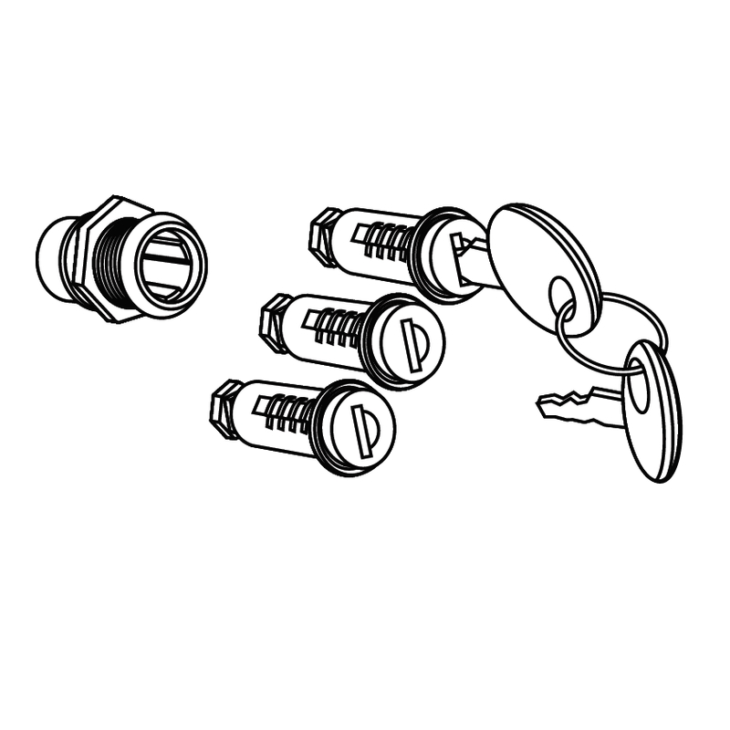 Key kit + 3 red-key cylinders SHAD for SH26, SH29, SH33, SH34, SH39, SH40, SH44, SH45, SH46, SH47, SH35, SH23