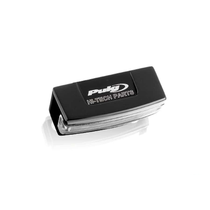 Licence support light PUIG black alu with LEDs