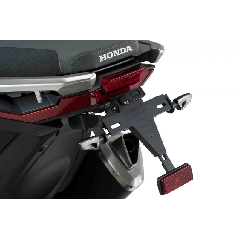 Adjustable license support PUIG black for HONDA X-ADV 750 2017-2019