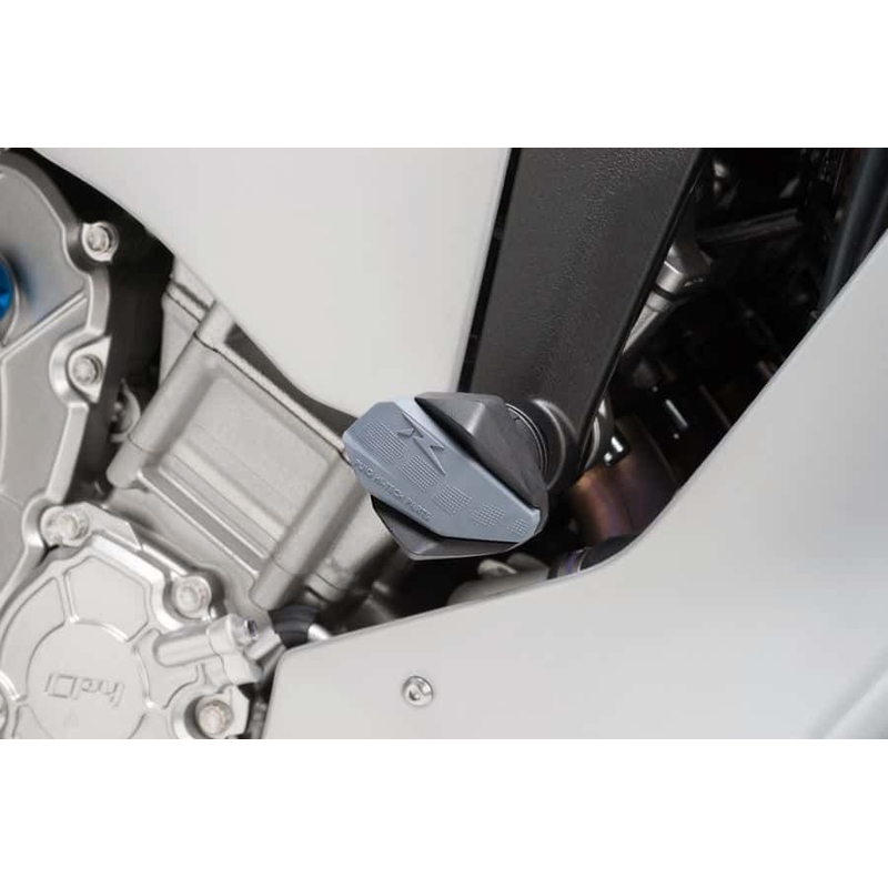 Frame sliders PUIG R12 black with grey rubber for YAMAHA YZF-R1 2015-2026, YAMAHA MT-10 1000 2016-2026