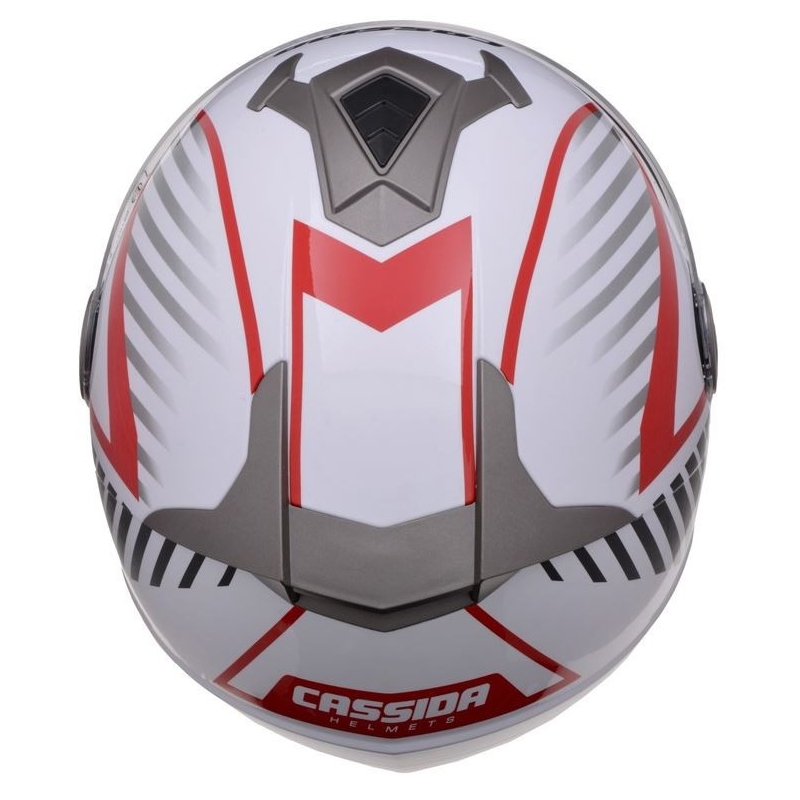 Otwarty kask motocyklowy Cassida Magnum czarno-biało-czerwony