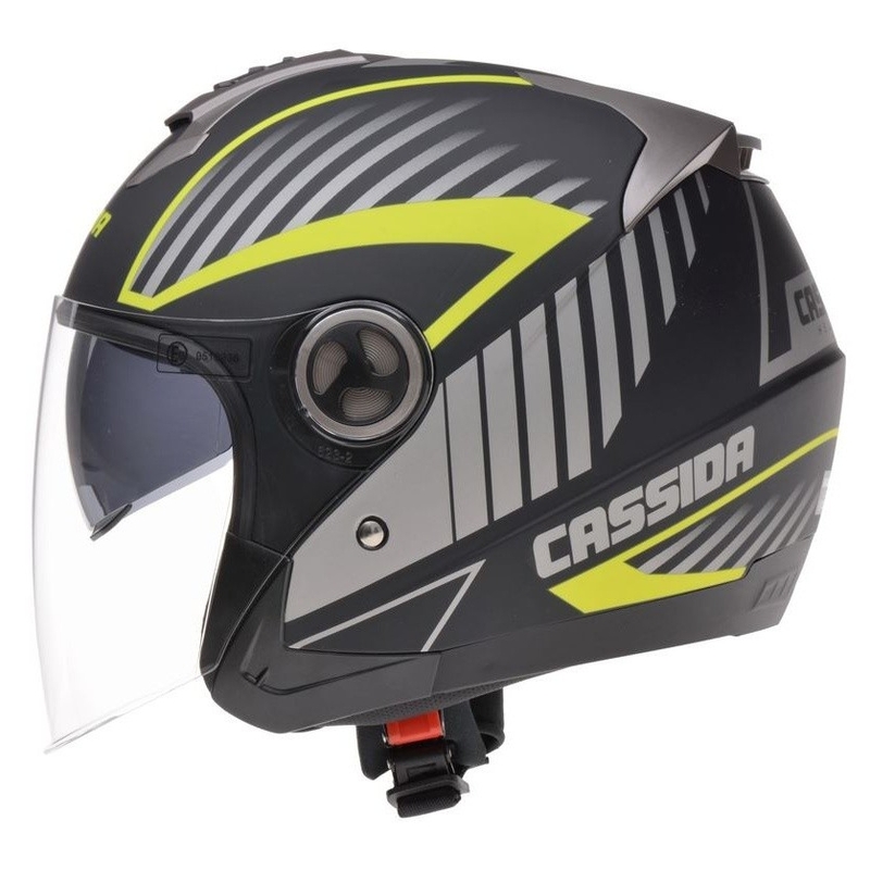 Otwarty kask motocyklowy Cassida Magnum czarno-szaro-fluo żółty
