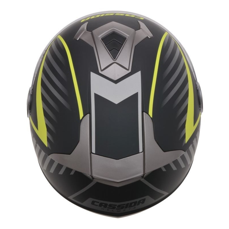 Otwarty kask motocyklowy Cassida Magnum czarno-szaro-fluo żółty