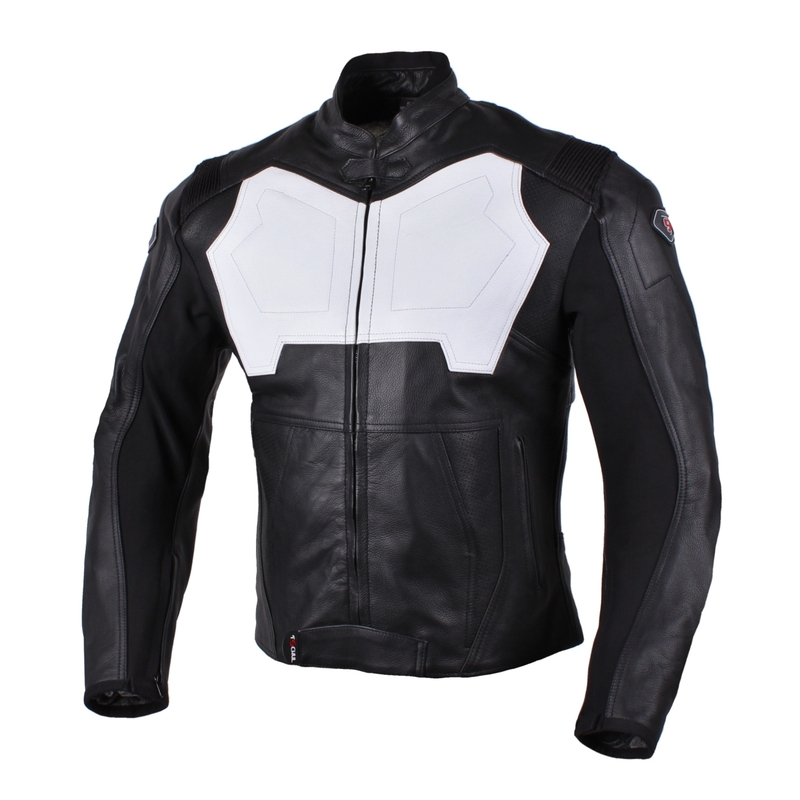 Kurtka motocyklowa Tschul 850 biało-czarna wyprzedaż