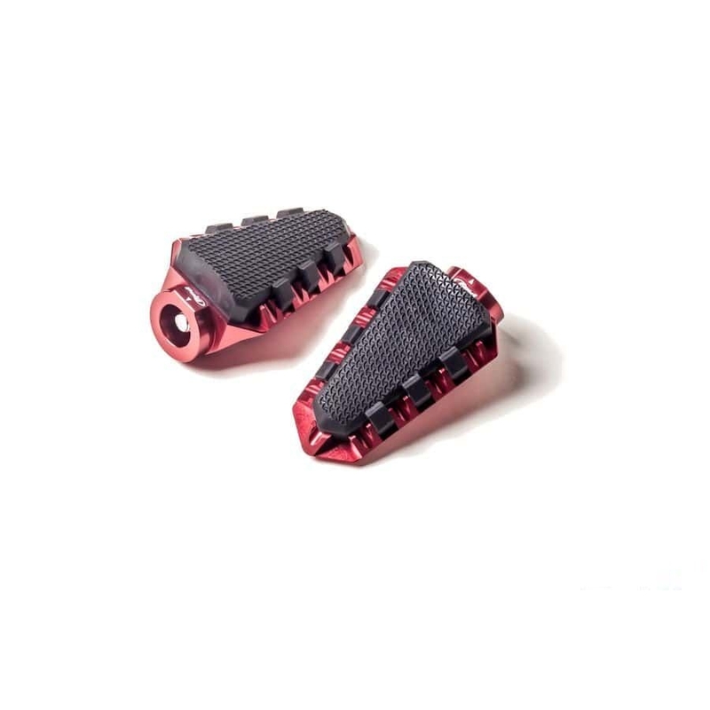 Footpegs without adapters PUIG TRAIL red with rubber
