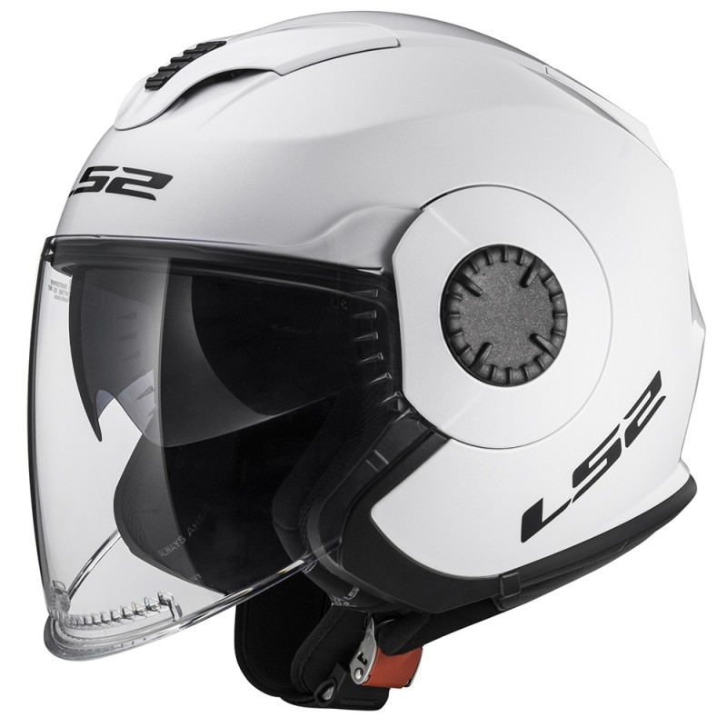 Otwarty kask motocyklowy LS2 OF570 Verso biały połysk
