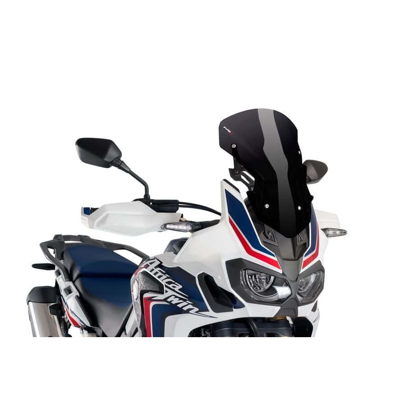 Windscreen PUIG RACING WITH SUPPORT + PROTECTION black