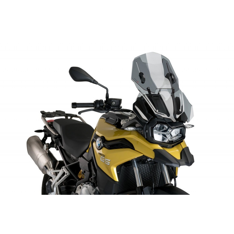 Windscreen PUIG RACING WITH SUPPORT + PROTECTION smoke