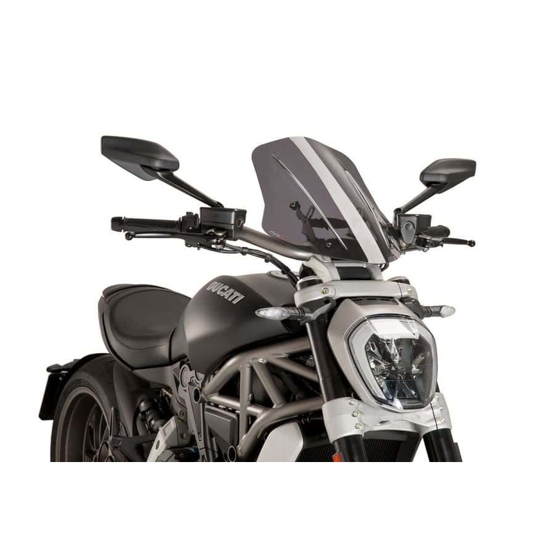 Windshield PUIG NEW. GEN TOURING smoke for DUCATI Diavel 1200 2016-2018, DUCATI XDiavel S/Black Star/Dark 1200 2016-2024