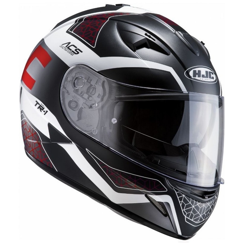 Integralny kask motocyklowy HJC TR-1 Tholos MC1SF czarno-czerwony wyprzedaż