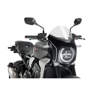Windshield PUIG SEMI-FAIRING 3143W carbon look transparent