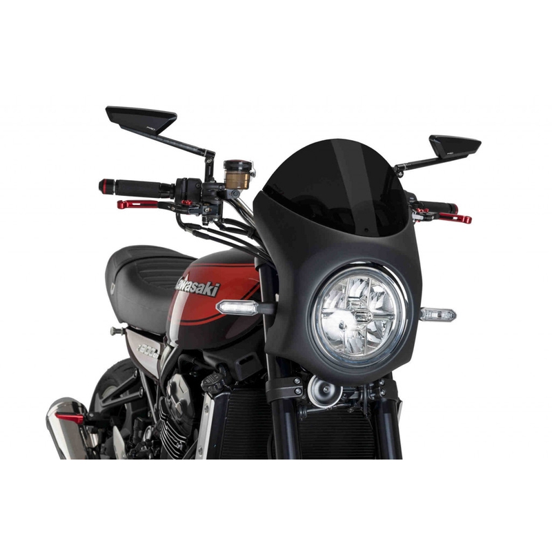 Windshield PUIG SEMI-FAIRING matt black dark smoke