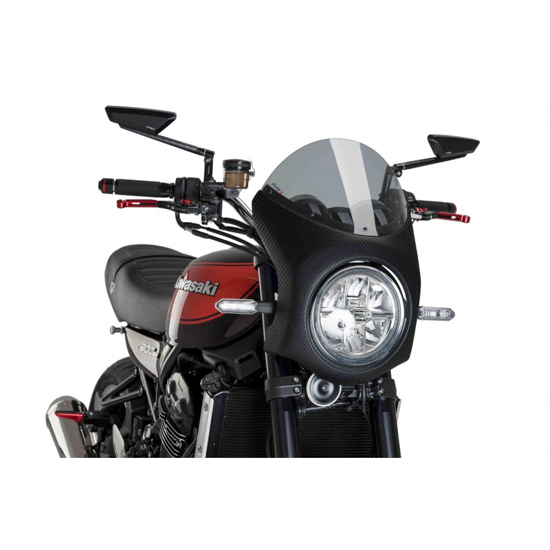 Windshield PUIG SEMI-FAIRING carbon look smoke