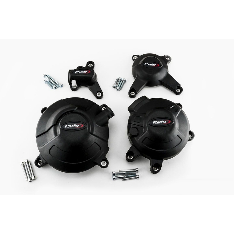  Engine protective covers PUIG black included right, left, small right and small left caps for YAMAHA MT-09 850 / 890 2014-2020, YAMAHA MXT 850 Niken / GT 2018-2023