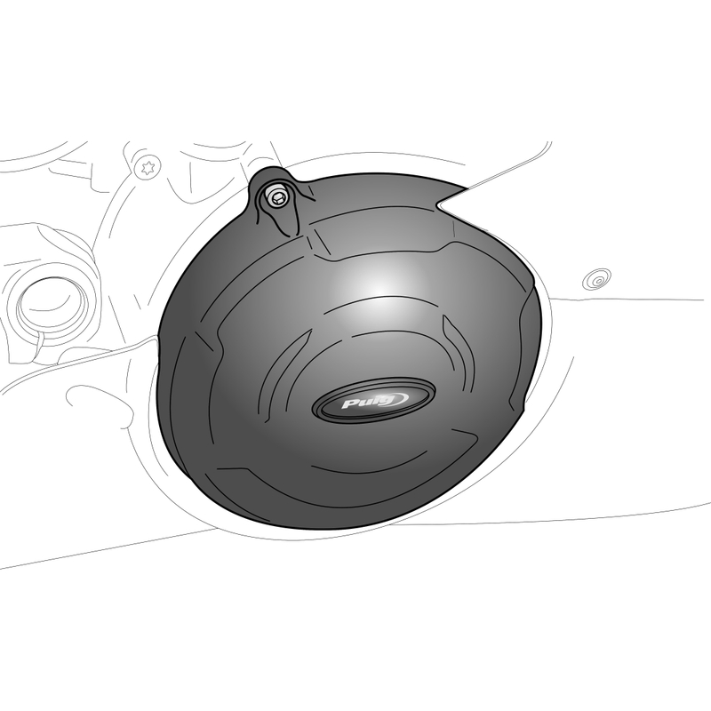 Engine protective covers PUIG black included right, left and alternator caps