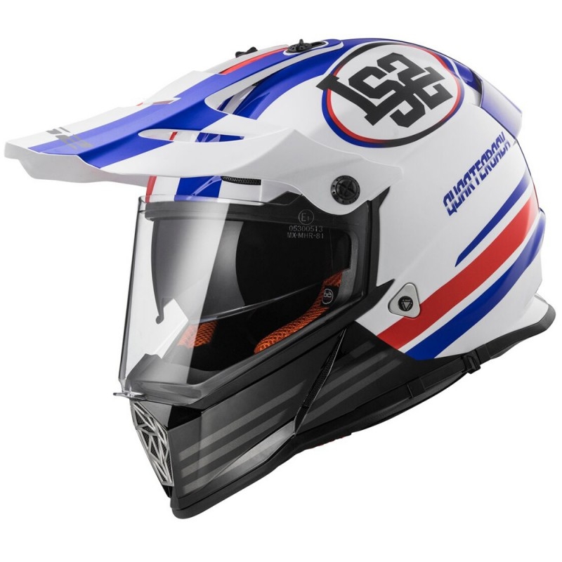 Enduro kask LS2 MX436 Pioneer Quarterback biało-czerwono-niebieski