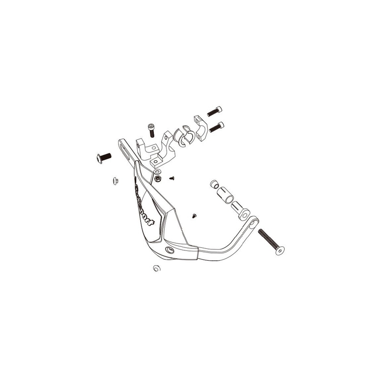 Handguard POLISPORT TOUQUET with universal mounting kit white