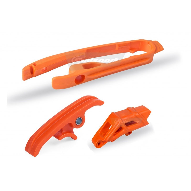 Chain guide / slider / sliding piece kit POLISPORT orange KTM wyprzedaż