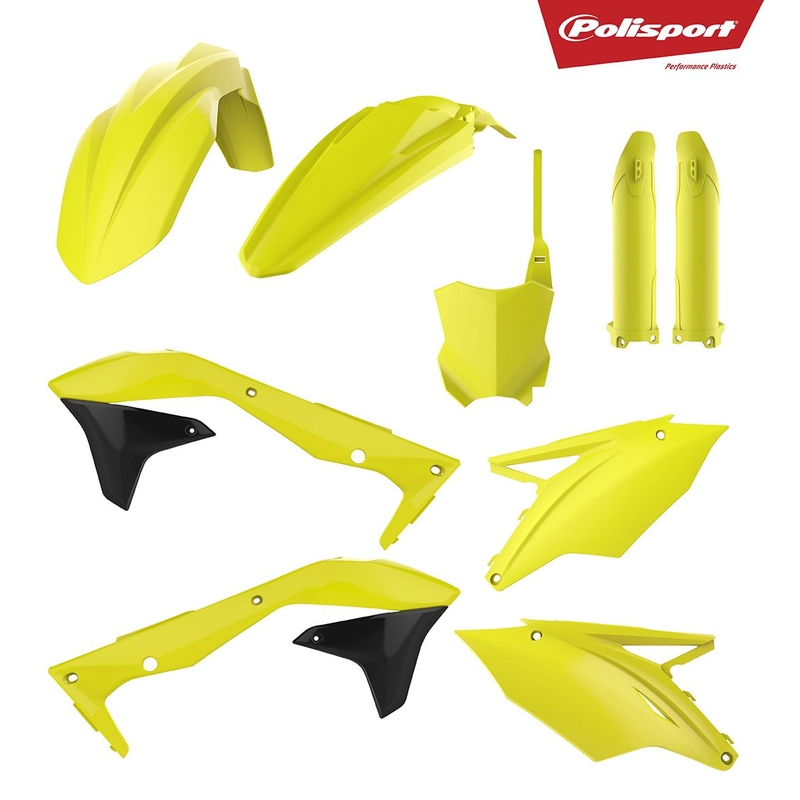 Plastic body kit POLISPORT Flo yellow for KAWASAKI KX 450 (F) 2016-2018