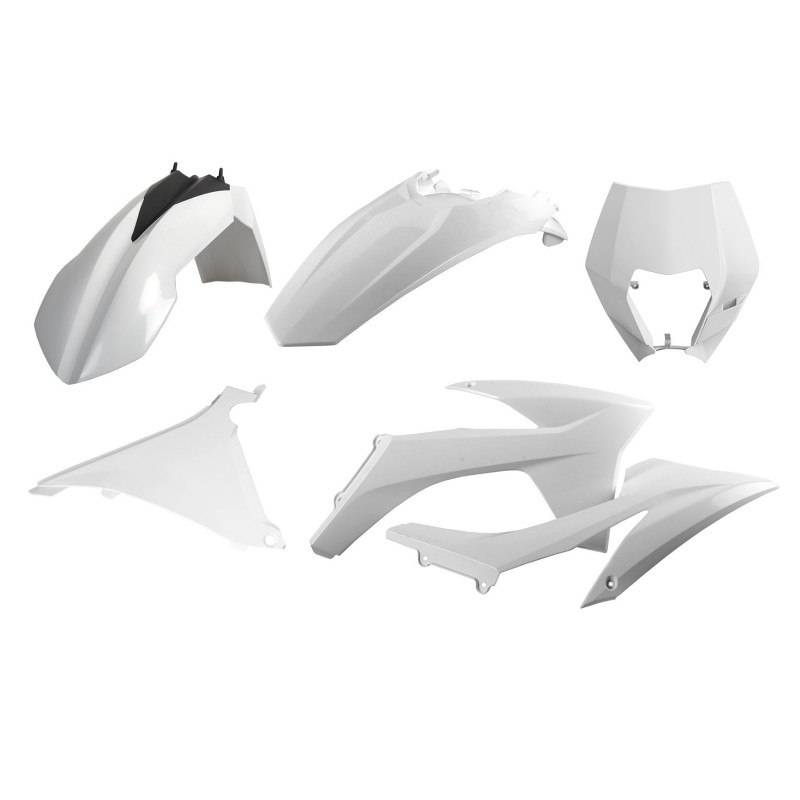 Plastic body kit POLISPORT white ktm