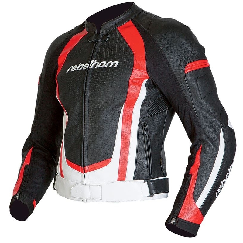 Kurtka motocyklowa Rebelhorn Piston II czarna / biała / czerwona