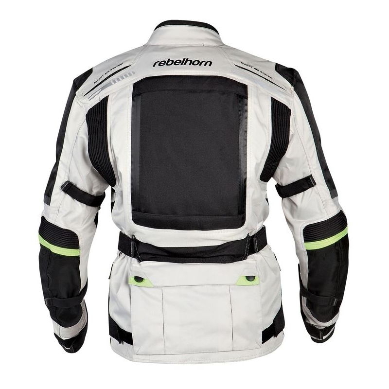 Damska moto kurtka Rebelhorn Hiker szaro-czarno-fluo żółta