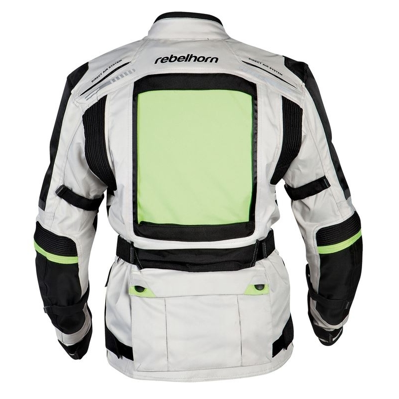 Damska moto kurtka Rebelhorn Hiker szaro-czarno-fluo żółta