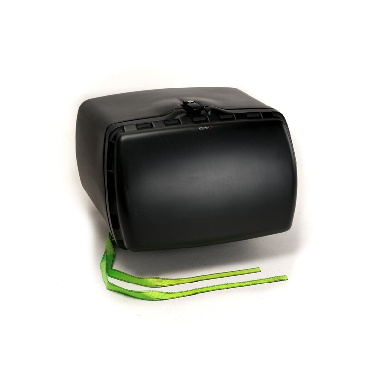 Top box PUIG MAXI BOX black with lock and attached with straps